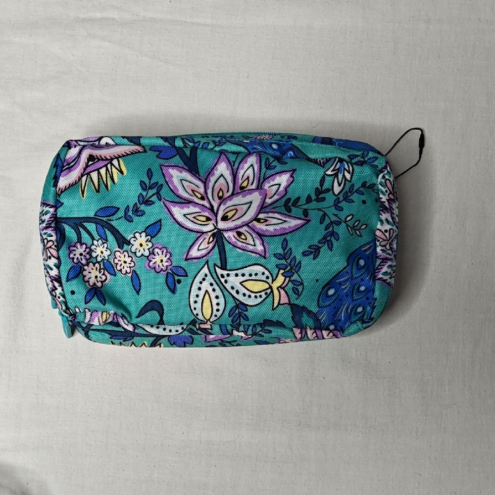 Vera Bradley Teal/Purple Floral Cosmetic Bag